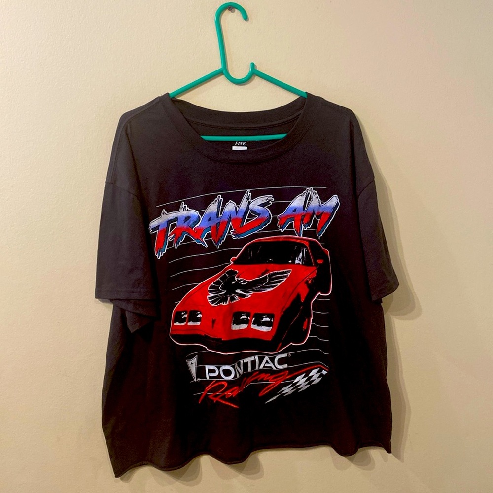 Womens Black Short Sleeve Crew Neck Trans Am Pontiac Racing Graphic Shirt 3x NWT